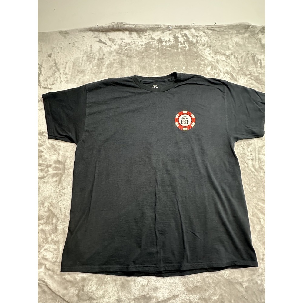 Old Guys Rule‎ T-Shirt Men's Size 2XL Black Short Sleeve Crew Neck Iconic EUC